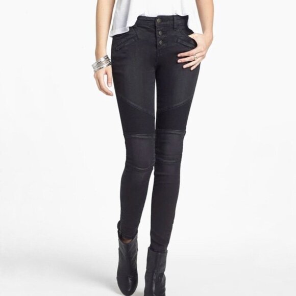 Free People Millenium Button Fly Skinny Jeans - Picture 2 of 10